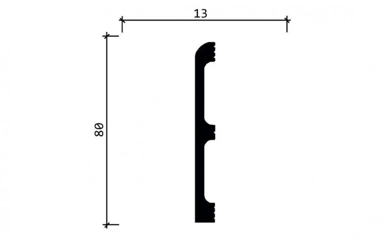 DD706F Плинтус гибкий (80х13x2000мм) ДекорДизайн