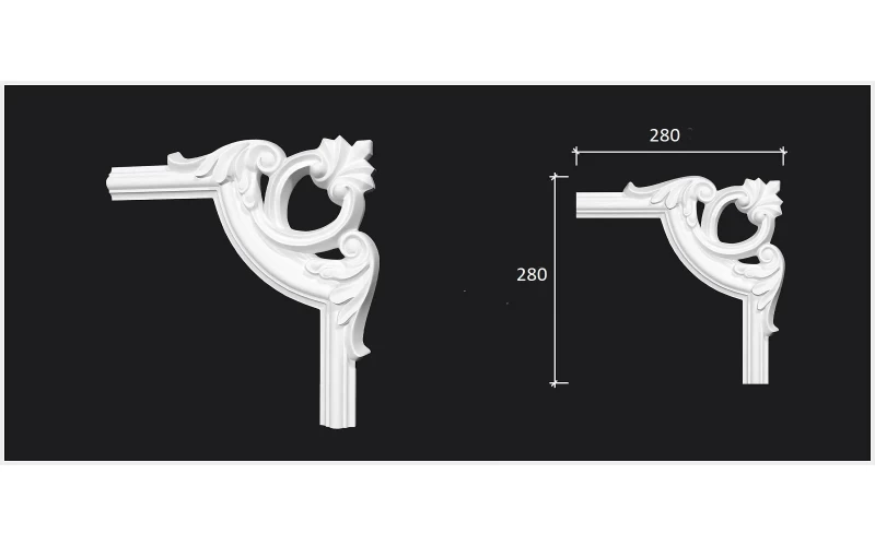 C3-DD002 Декоративный уголок гладкий (280*280*19мм) ДекорДизайн