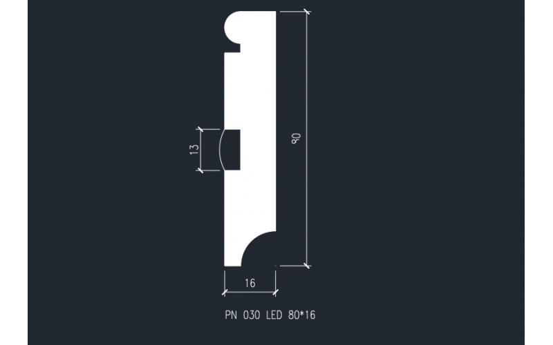 Плинтус напольный для подсветки LED EVROWOOD PN 030