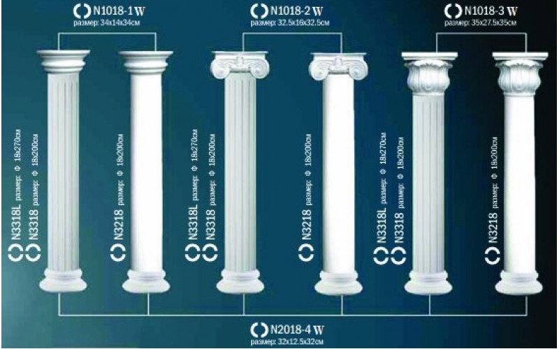Комплект колонны Перфект на R18 см N1018-2W+N3218W+N2018-4W