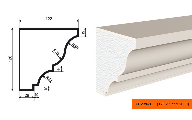 Карниз Lepninaplast КВ-126/1
