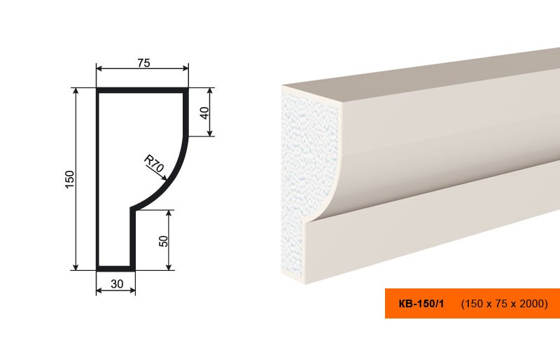 Карниз Lepninaplast КВ-150/1