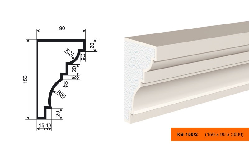 Карниз Lepninaplast КВ-150/2