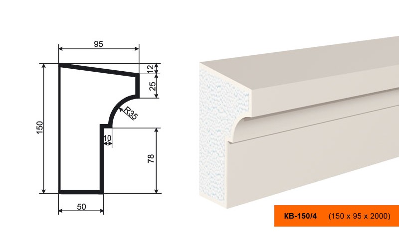 Карниз Lepninaplast КВ-150/4