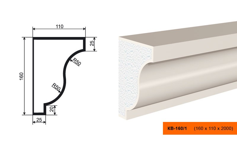 Карниз Lepninaplast КВ-160/1
