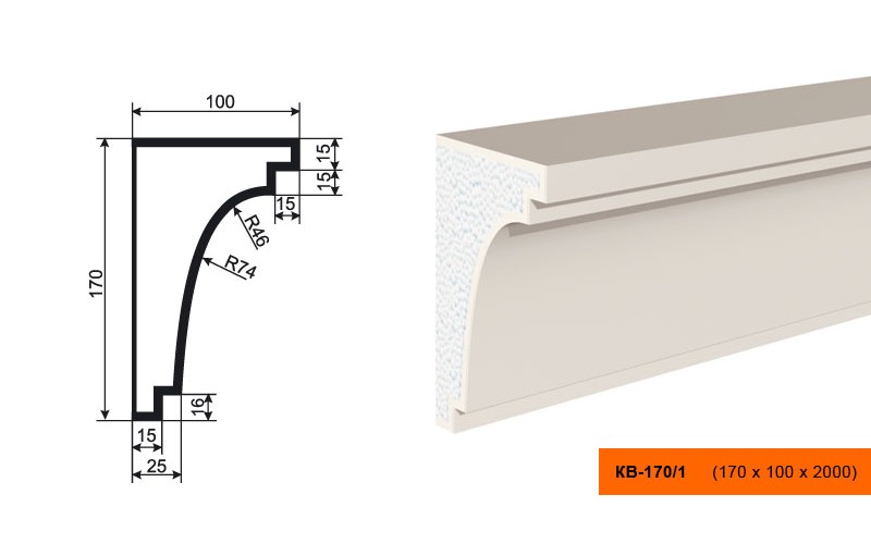 Карниз Lepninaplast КВ-170/1