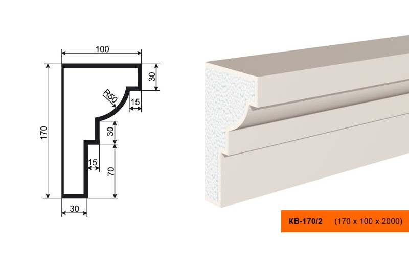 Карниз Lepninaplast КВ-170/2
