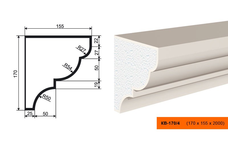 Карниз Lepninaplast КВ-170/4