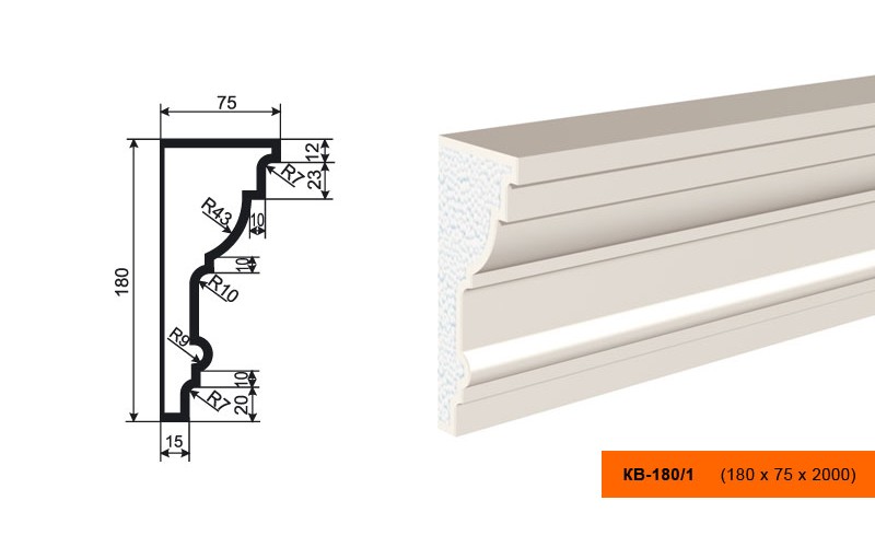 Карниз Lepninaplast КВ-180/1