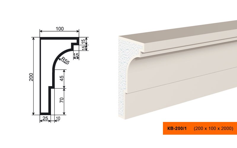 Карниз Lepninaplast КВ-200/1