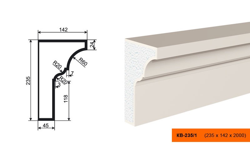 Карниз Lepninaplast КВ-235/1