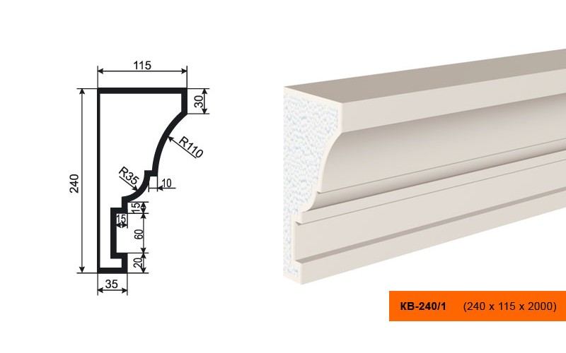 Карниз Lepninaplast КВ-240/1