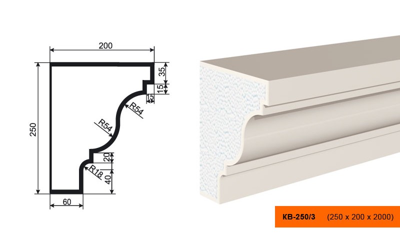 Карниз Lepninaplast КВ-250/3