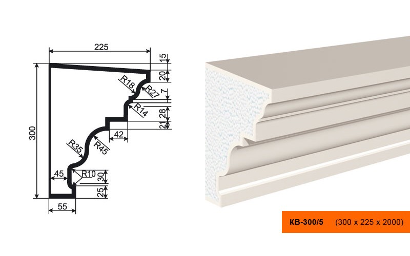 Карниз Lepninaplast КВ-300/5