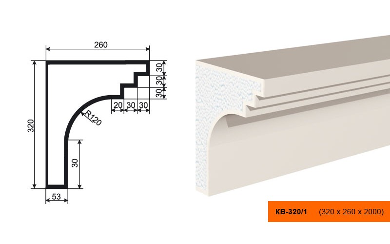 Карниз Lepninaplast КВ-320/2