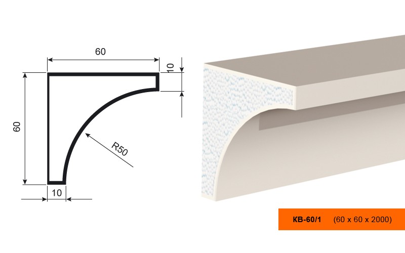 Карниз Lepninaplast КВ-60/1
