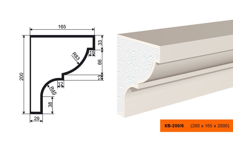 Карниз Lepninaplast КВ200/6