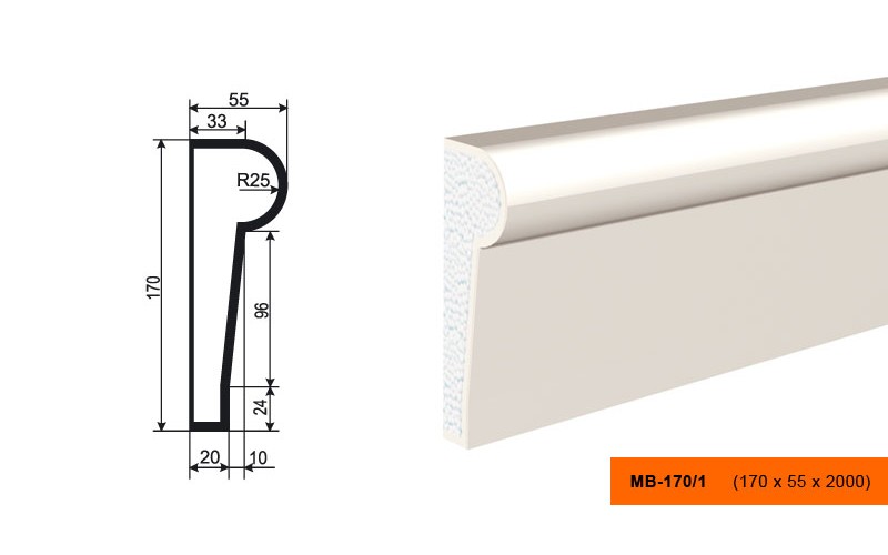 Молдинг фасадный Lepninaplast МВ-170/1
