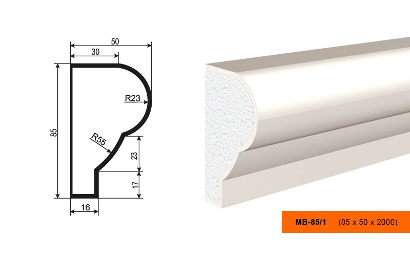 Молдинг фасадный Lepninaplast МВ-85/1