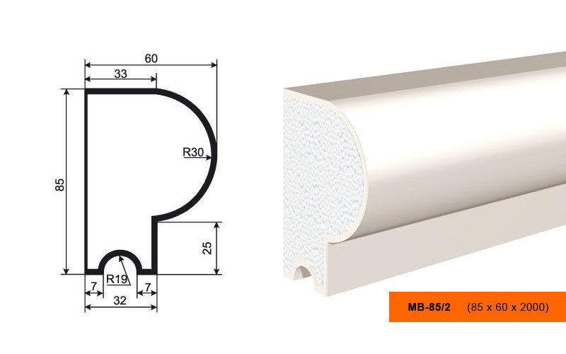 Молдинг фасадный Lepninaplast МВ-85/2
