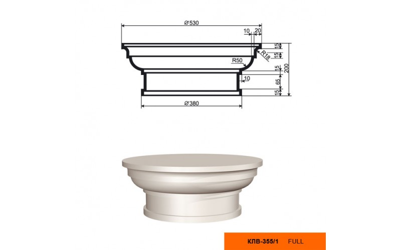 Колонна Lepninaplast КЛВ-355/1  (капитель)